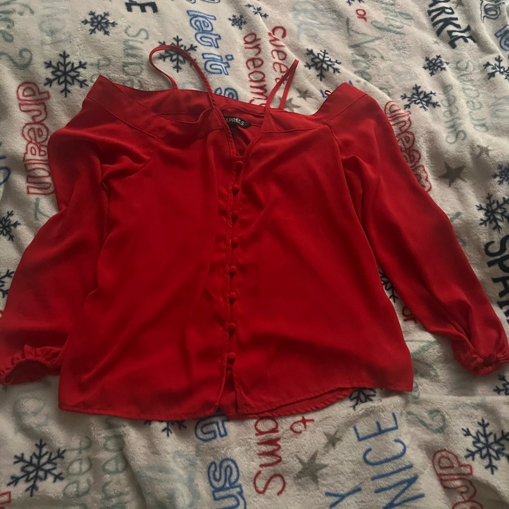 Express Red Off-Shoulder Blouse